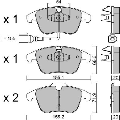 Aisin BPVW-1023 - Bremžu uzliku kompl., Disku bremzes www.autospares.lv