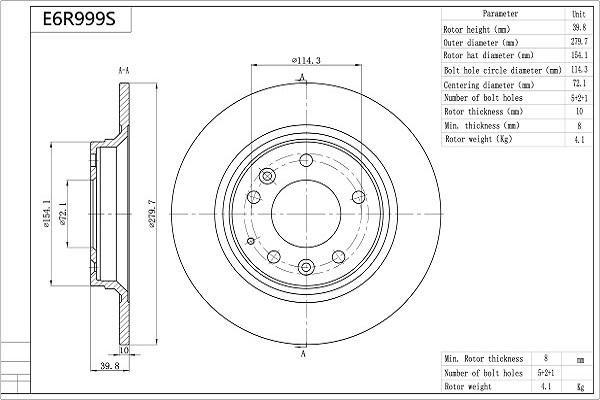 Aisin E6R999S - Bremžu diski www.autospares.lv