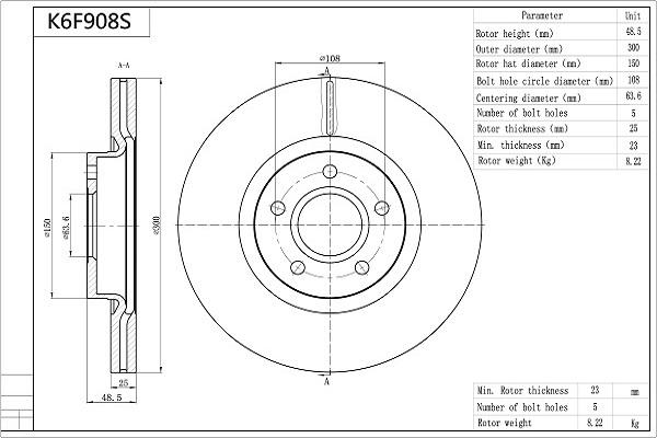 Aisin K6F908S - Bremžu diski www.autospares.lv