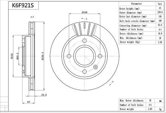 Aisin K6F921S - Тормозной диск www.autospares.lv