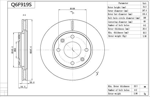 Aisin Q6F919S - Тормозной диск www.autospares.lv