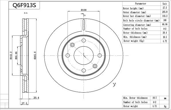 Aisin Q6F913S - Тормозной диск www.autospares.lv