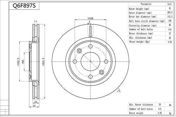 Aisin Q6F897S - Тормозной диск www.autospares.lv