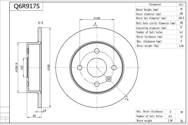 Aisin Q6R917S - Bremžu diski www.autospares.lv