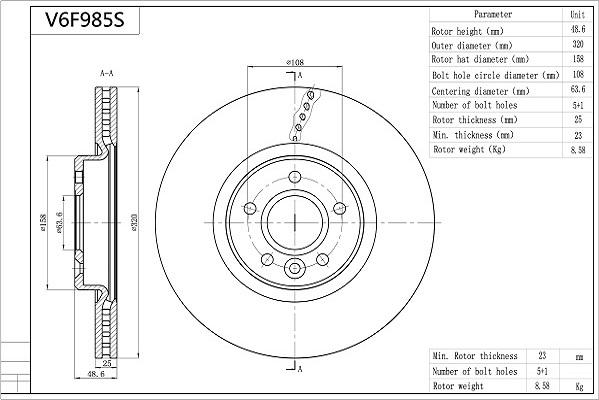 Aisin V6F985S - Bremžu diski www.autospares.lv