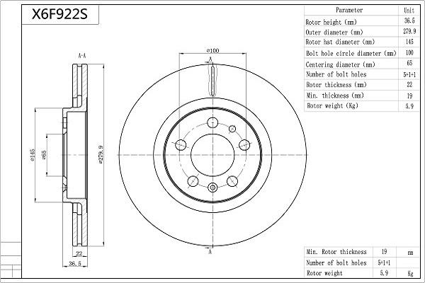 Aisin X6F922S - Тормозной диск www.autospares.lv