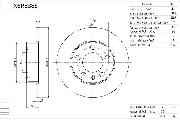 Aisin X6R838S - Тормозной диск www.autospares.lv