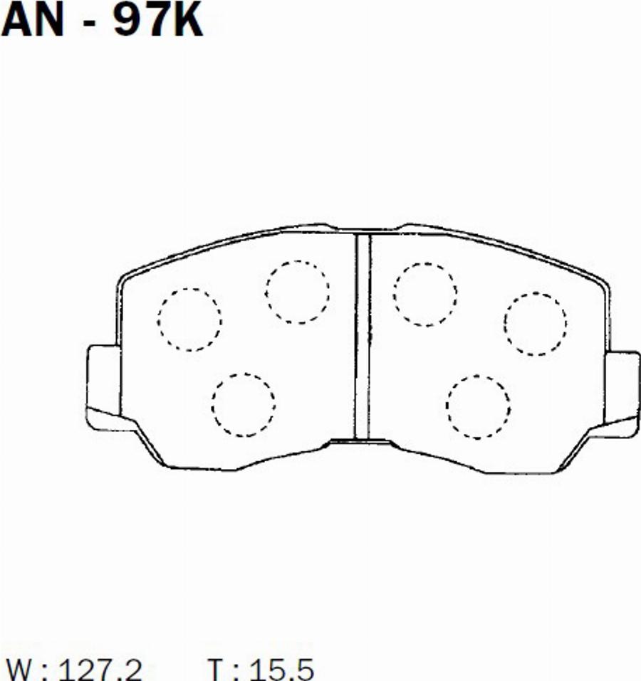 Akebono AN97K - Bremžu uzliku kompl., Disku bremzes www.autospares.lv