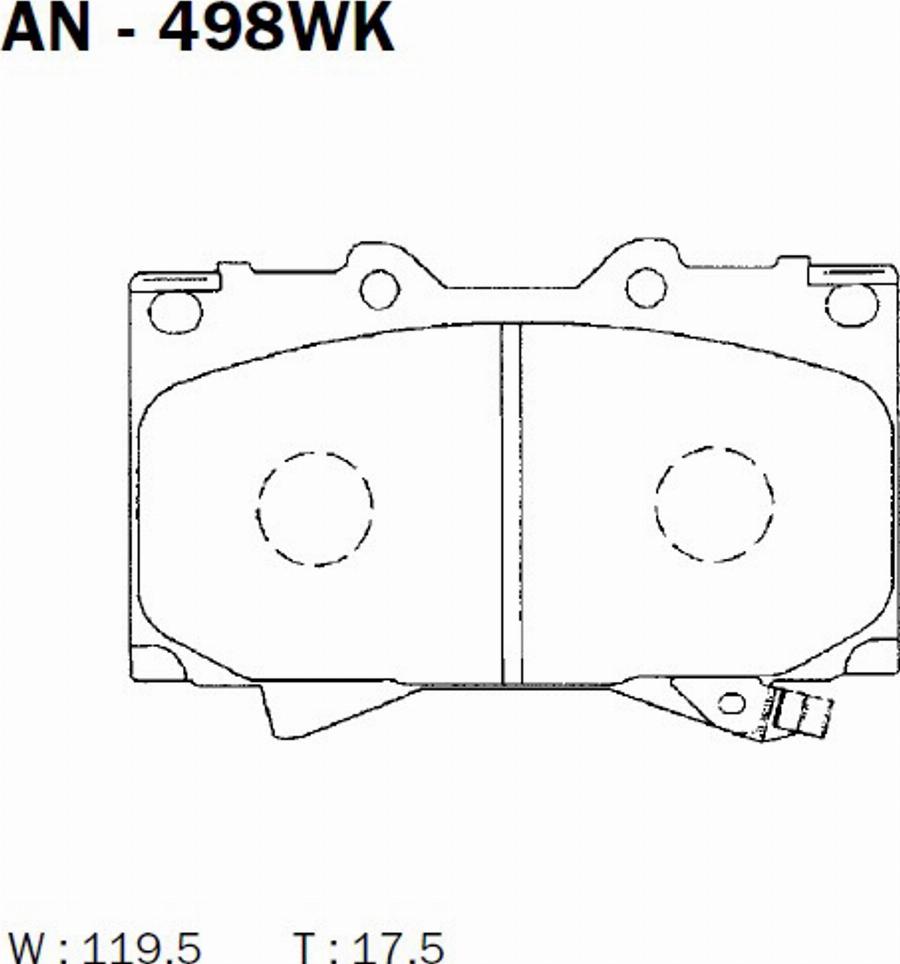 Akebono AN-498WK - Bremžu uzliku kompl., Disku bremzes autospares.lv