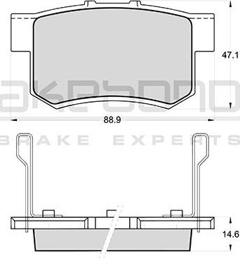 Akebono AN-492WK - Тормозные колодки, дисковые, комплект www.autospares.lv