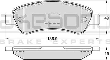 Akebono AN-4496K - Brake Pad Set, disc brake www.autospares.lv