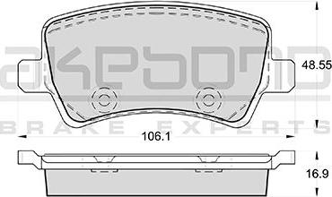 Akebono AN-4456KE - Тормозные колодки, дисковые, комплект www.autospares.lv