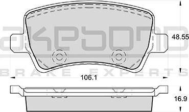 Akebono AN-4456K - Bremžu uzliku kompl., Disku bremzes autospares.lv