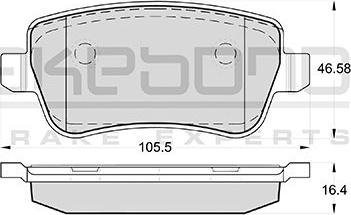 Akebono AN-4453K - Тормозные колодки, дисковые, комплект www.autospares.lv