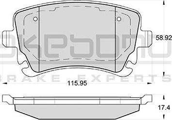 Akebono AN-4438KE - Brake Pad Set, disc brake www.autospares.lv