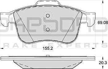 Akebono AN-4437WKE - Bremžu uzliku kompl., Disku bremzes www.autospares.lv