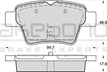 Akebono AN-4479K - Тормозные колодки, дисковые, комплект www.autospares.lv