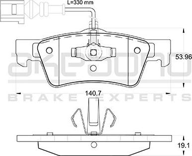 Akebono AN-4554WK - Bremžu uzliku kompl., Disku bremzes autospares.lv