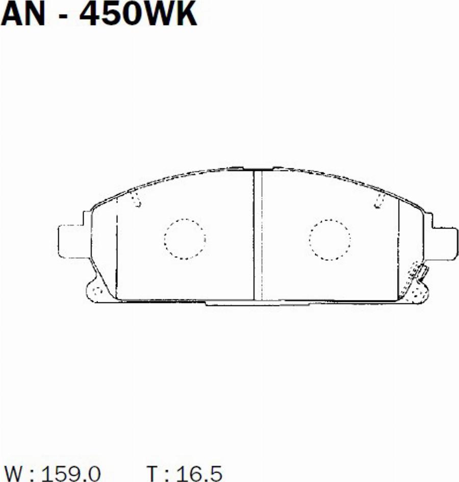 Akebono AN-450WK - Тормозные колодки, дисковые, комплект www.autospares.lv