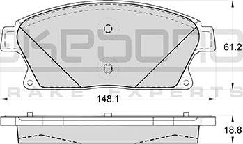 Akebono AN-4646WKE - Bremžu uzliku kompl., Disku bremzes www.autospares.lv