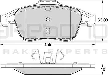 Akebono AN-4664K - Bremžu uzliku kompl., Disku bremzes autospares.lv