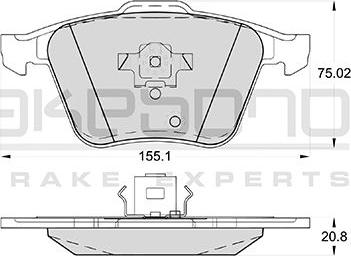 Akebono AN-4609K - Bremžu uzliku kompl., Disku bremzes www.autospares.lv