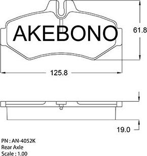 Akebono AN-4052KE - Bremžu uzliku kompl., Disku bremzes autospares.lv