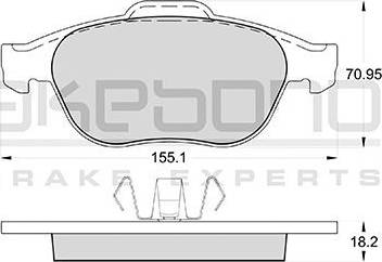 Akebono AN-4060K - Bremžu uzliku kompl., Disku bremzes autospares.lv