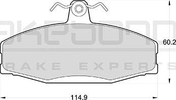 Akebono AN-4061K - Brake Pad Set, disc brake www.autospares.lv