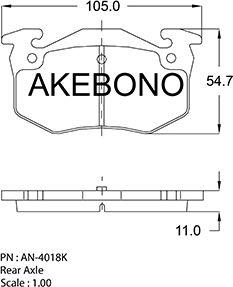 Akebono AN-4018KE - Тормозные колодки, дисковые, комплект www.autospares.lv