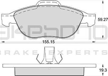 Akebono AN-4039WK - Bremžu uzliku kompl., Disku bremzes autospares.lv