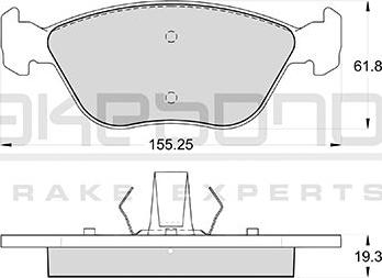 Akebono AN-4035WKE - Bremžu uzliku kompl., Disku bremzes autospares.lv