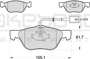 Akebono AN-4020WKE - Bremžu uzliku kompl., Disku bremzes autospares.lv