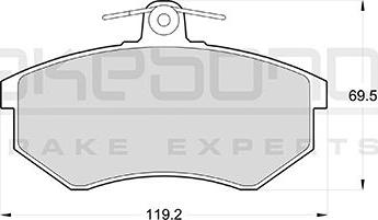 Akebono AN-4076KE - Тормозные колодки, дисковые, комплект www.autospares.lv