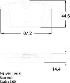 Akebono AN-4191K - Brake Pad Set, disc brake www.autospares.lv