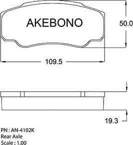 Akebono AN-4102K - Тормозные колодки, дисковые, комплект www.autospares.lv