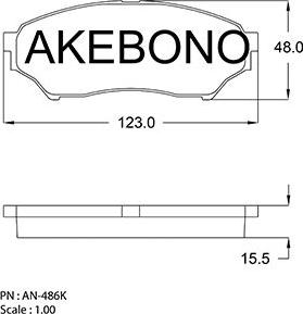 Akebono AN-486KE - Тормозные колодки, дисковые, комплект www.autospares.lv