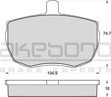 Akebono AN-4347K - Bremžu uzliku kompl., Disku bremzes autospares.lv