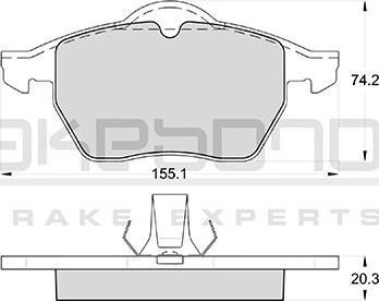 Akebono AN-4357KE - Тормозные колодки, дисковые, комплект www.autospares.lv