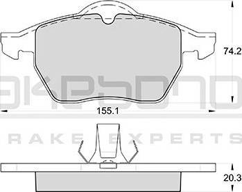 Akebono AN-4357K - Тормозные колодки, дисковые, комплект www.autospares.lv