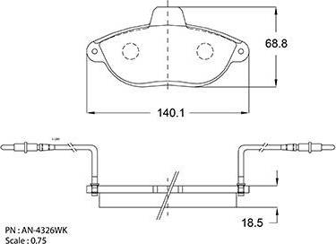 Akebono AN-4326WK - Brake Pad Set, disc brake www.autospares.lv