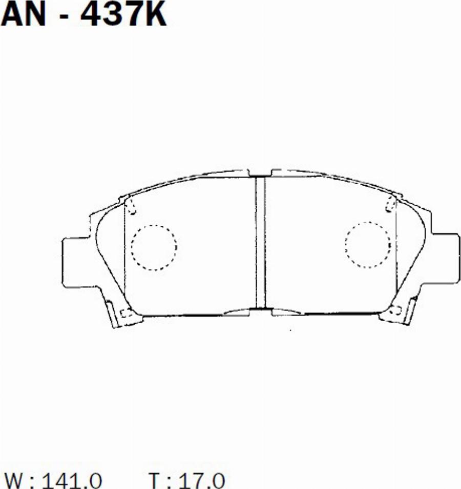 Akebono AN437K - Тормозные колодки, дисковые, комплект www.autospares.lv