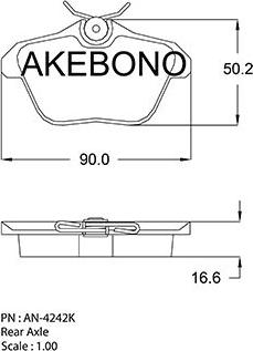 Akebono AN-4242K - Bremžu uzliku kompl., Disku bremzes autospares.lv