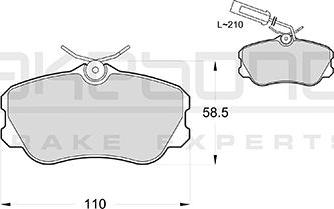 Akebono AN-4211WK - Тормозные колодки, дисковые, комплект www.autospares.lv