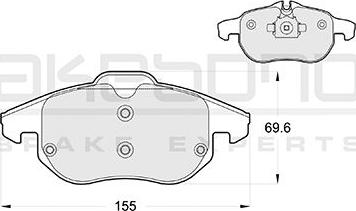 Akebono AN-4288K - Bremžu uzliku kompl., Disku bremzes autospares.lv