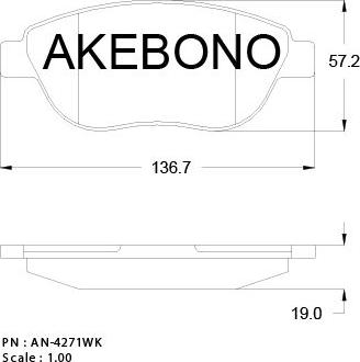 Akebono AN-4271K - Тормозные колодки, дисковые, комплект www.autospares.lv