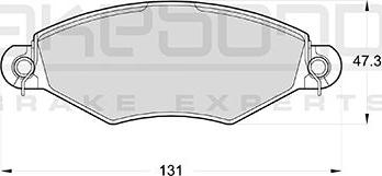 Akebono AN-4741KE - Тормозные колодки, дисковые, комплект www.autospares.lv