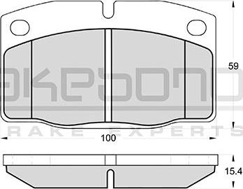 Akebono AN-4774K - Тормозные колодки, дисковые, комплект www.autospares.lv