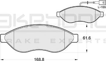 Akebono AN-4770WK - Bremžu uzliku kompl., Disku bremzes autospares.lv