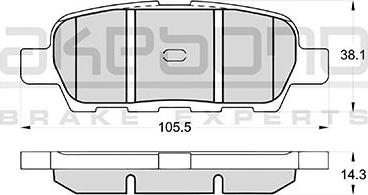 Akebono AN-654WKE - Bremžu uzliku kompl., Disku bremzes www.autospares.lv